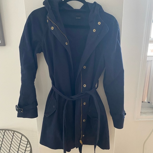 J.Crew Navy Raincoat Trench Coat size 2 - Picture 6 of 7